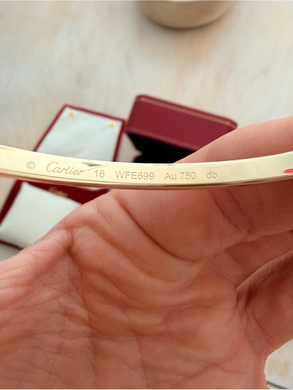 Cartier 18K Gold Diamond, Smal Love Bracelet with 6 diamonds - Yellow Gold - Picture 4 of 4